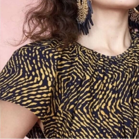 Ulla Johnson Macie Top in Noir Flutter Sleeve Cotton Poplin Blouse NWT Size 6 - Picture 2 of 9